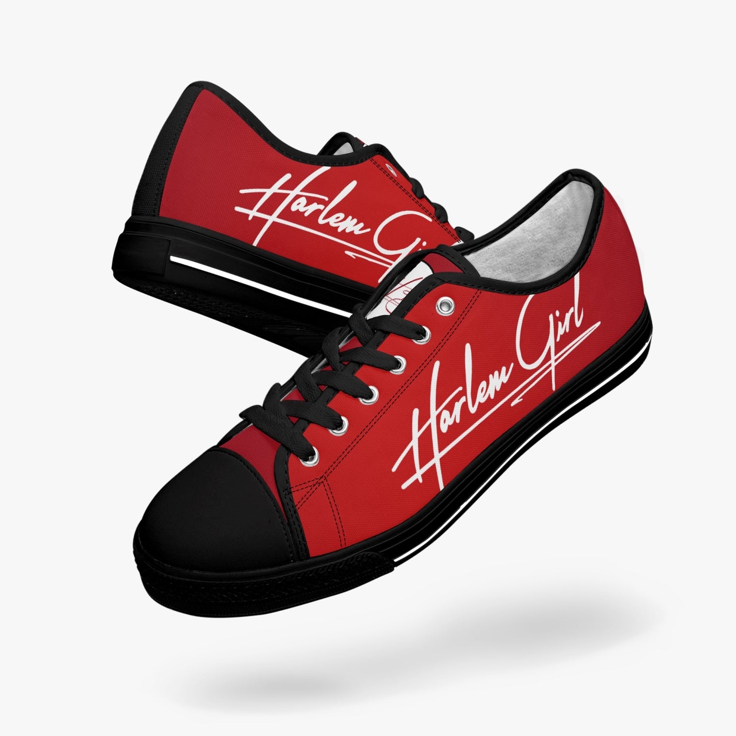 HB Harlem Girl "Lenox Ave" Classic Low Tops - Ruby - Women (Black or White Sole)