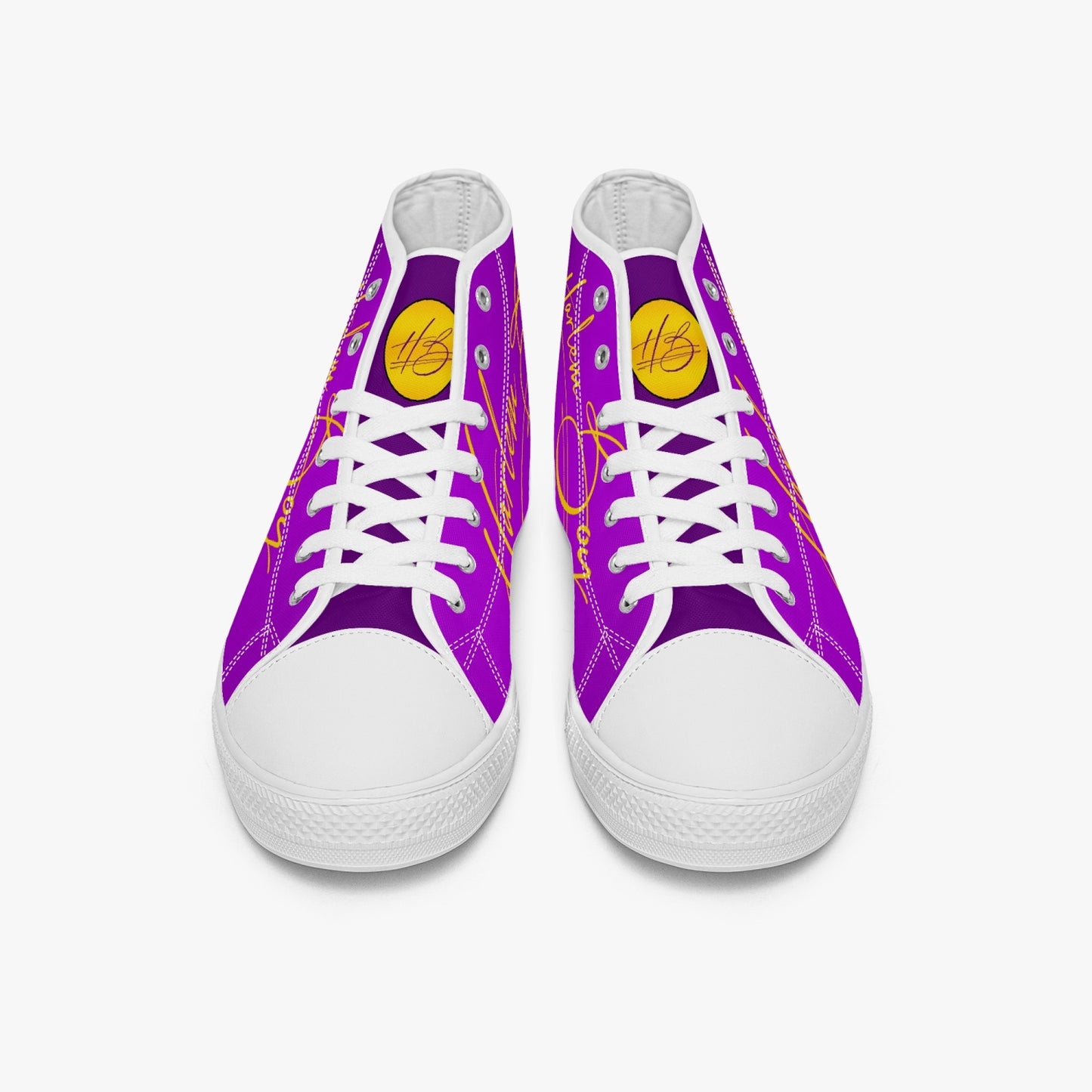 HB Harlem Boy "Lenox Ave" Classic High Top - Purple and Gold - Men (Black or White Soles)
