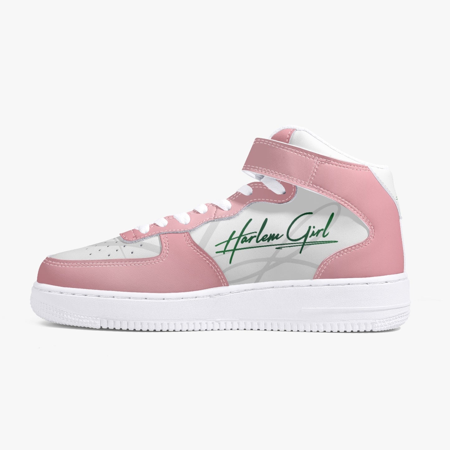 HB Harlem Girl "Strapped" Women's Leather Hi Top Kicks - Pink n Green