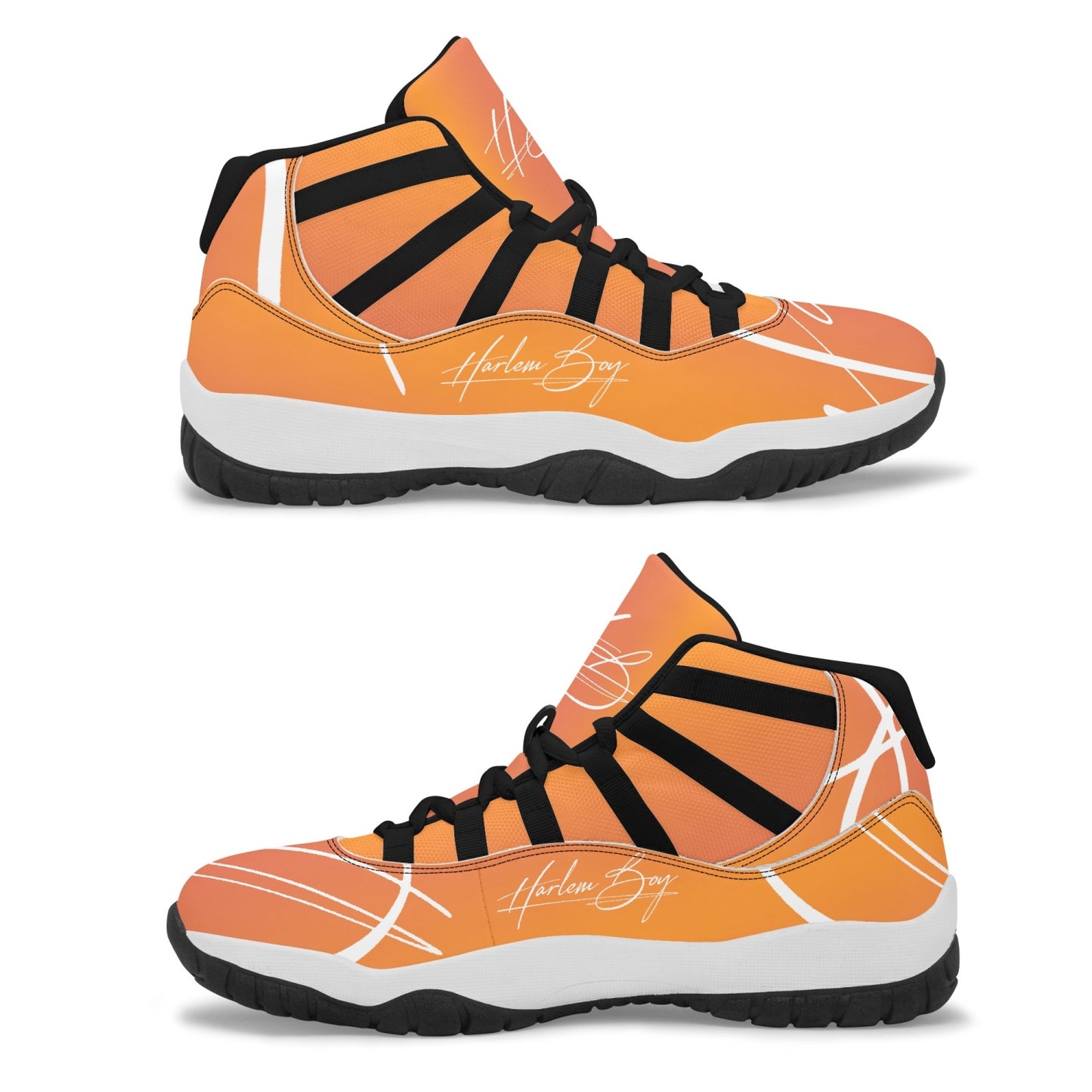 Harlem Boy "Tribe" Basketball - Mandarin w/Black or White Trim (Men's)