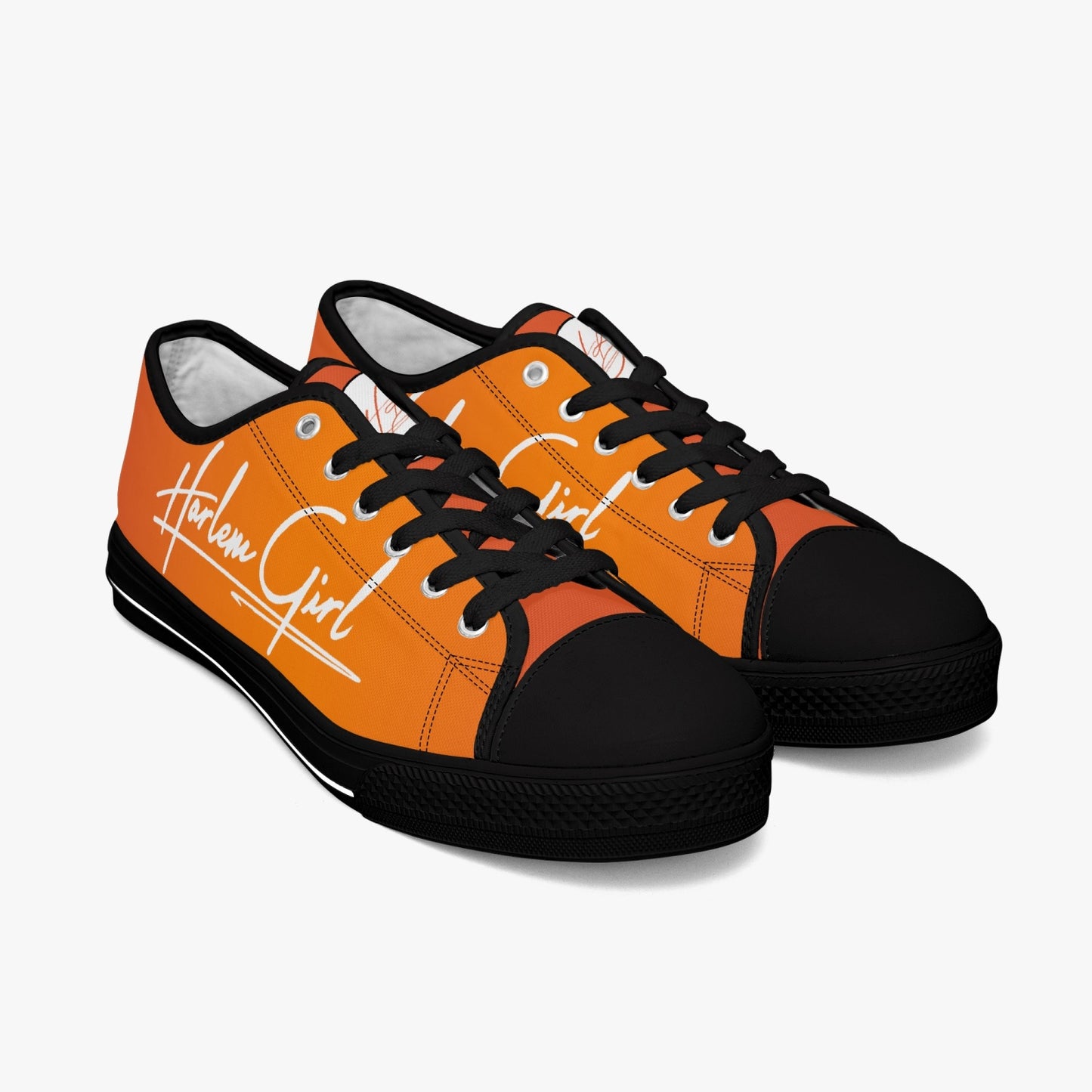 HB Harlem Girl "Lenox Ave" Classic Low Tops - Mandarin - Women (Black or White Sole)