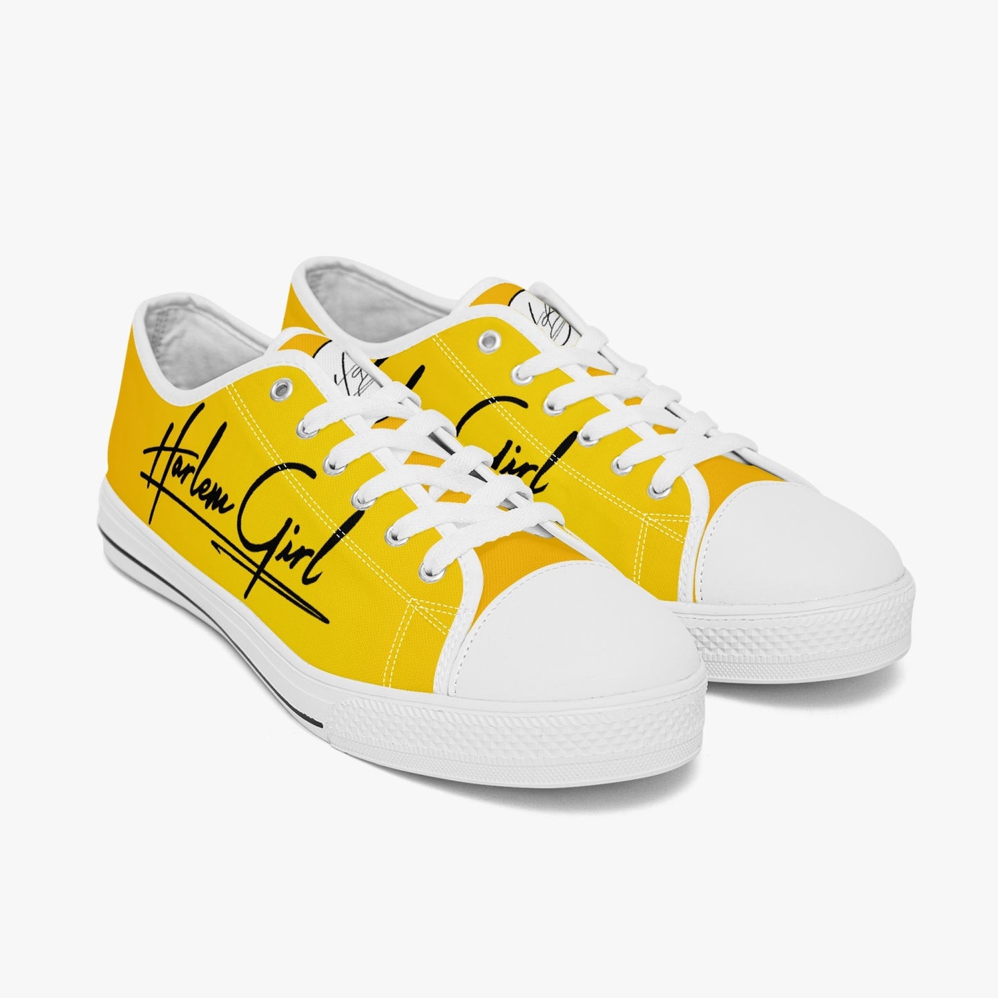 HB Harlem Girl "Lenox Ave" Classic Low Tops - Gold - Women (Black or White Sole)