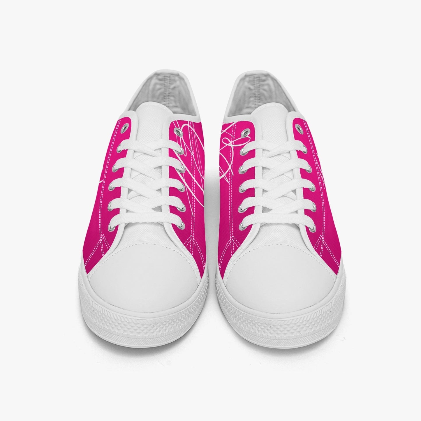Harlem Girl "Coolee High" Womens Low-Top Canvas Sneaks - Fuchsia