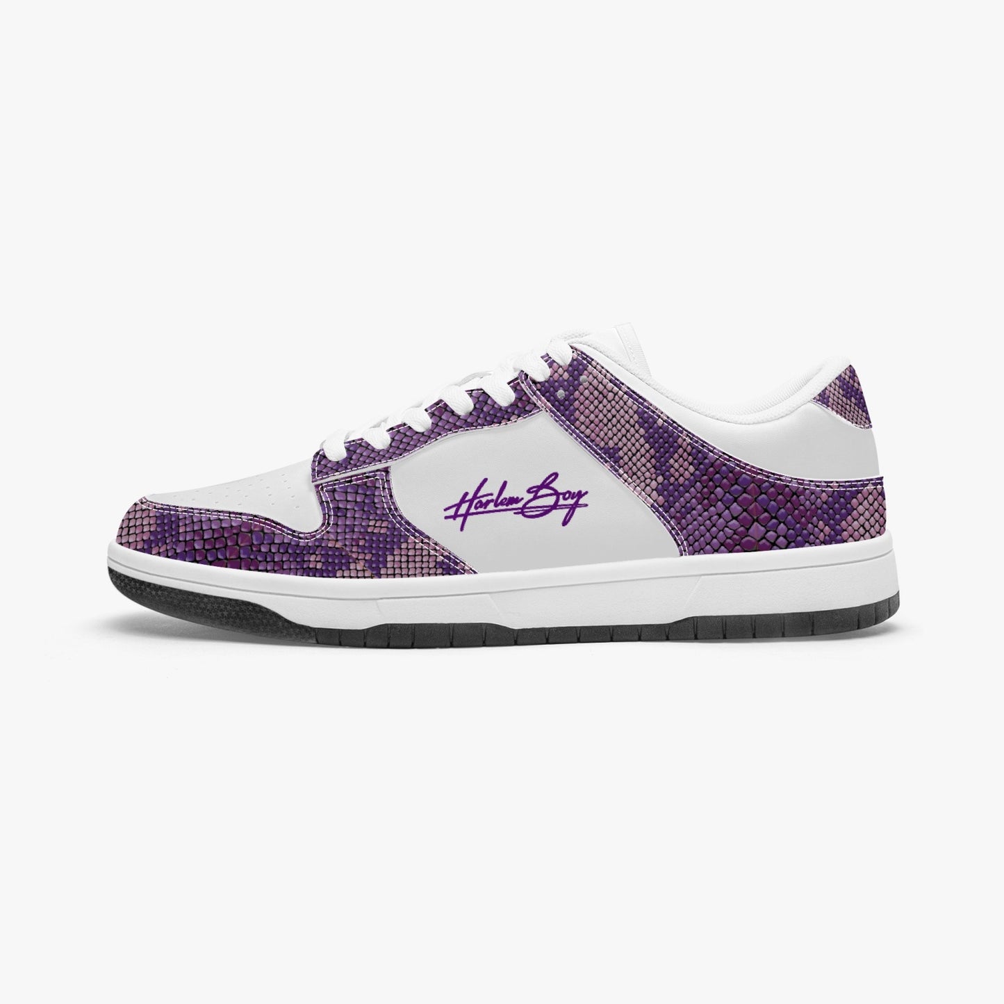 Harlem Boy Collection - Dunks - Low Top Men - Snakeskin Print Amethyst