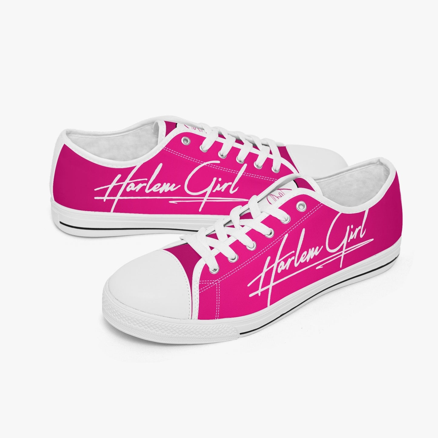 HB Harlem Girl "Lenox Ave" Classic Low Tops - Fuchsia - Women (Black or White Sole)