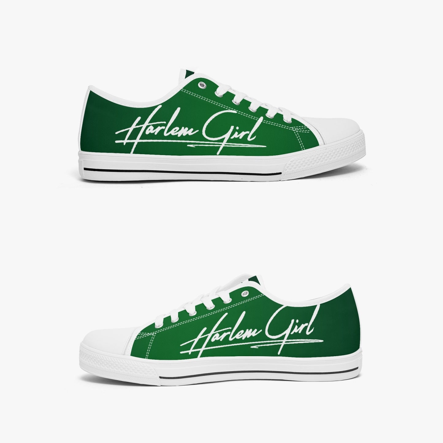 HB Harlem Girl "Lenox Ave" Classic Low Tops - Emerald - Women (Black or White Sole)