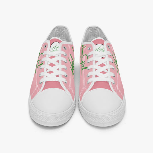 HB Harlem Girl "Lenox Ave" Classic Low Tops - Pink n Green - Women (Black or White Sole)