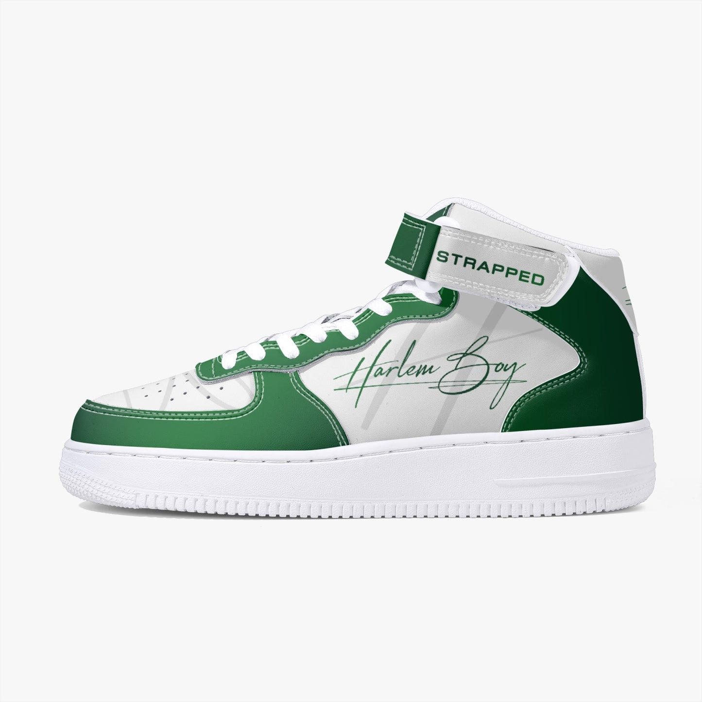 Harlem Boy "Strapped" Leather Hi Top Kicks - Emerald