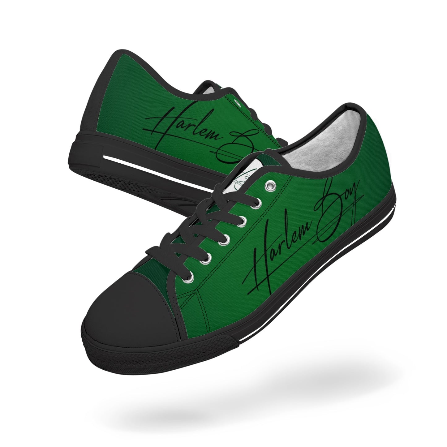Harlem Boy "Lenox Ave" Unisex Classic Low Tops - Emerald (Black or White Sole)