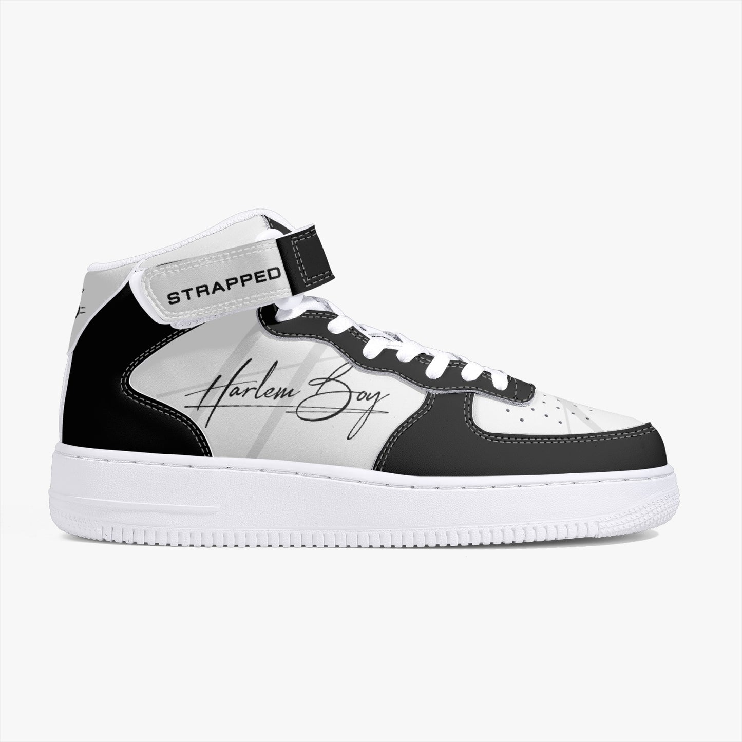 Harlem Boy "Strapped" Leather Hi Top Kicks - Onyx