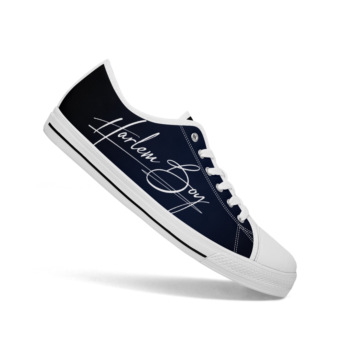 Harlem Boy "Lenox Ave" Unisex Classic Low Tops - BluBlac Onyx (Black or White Sole)