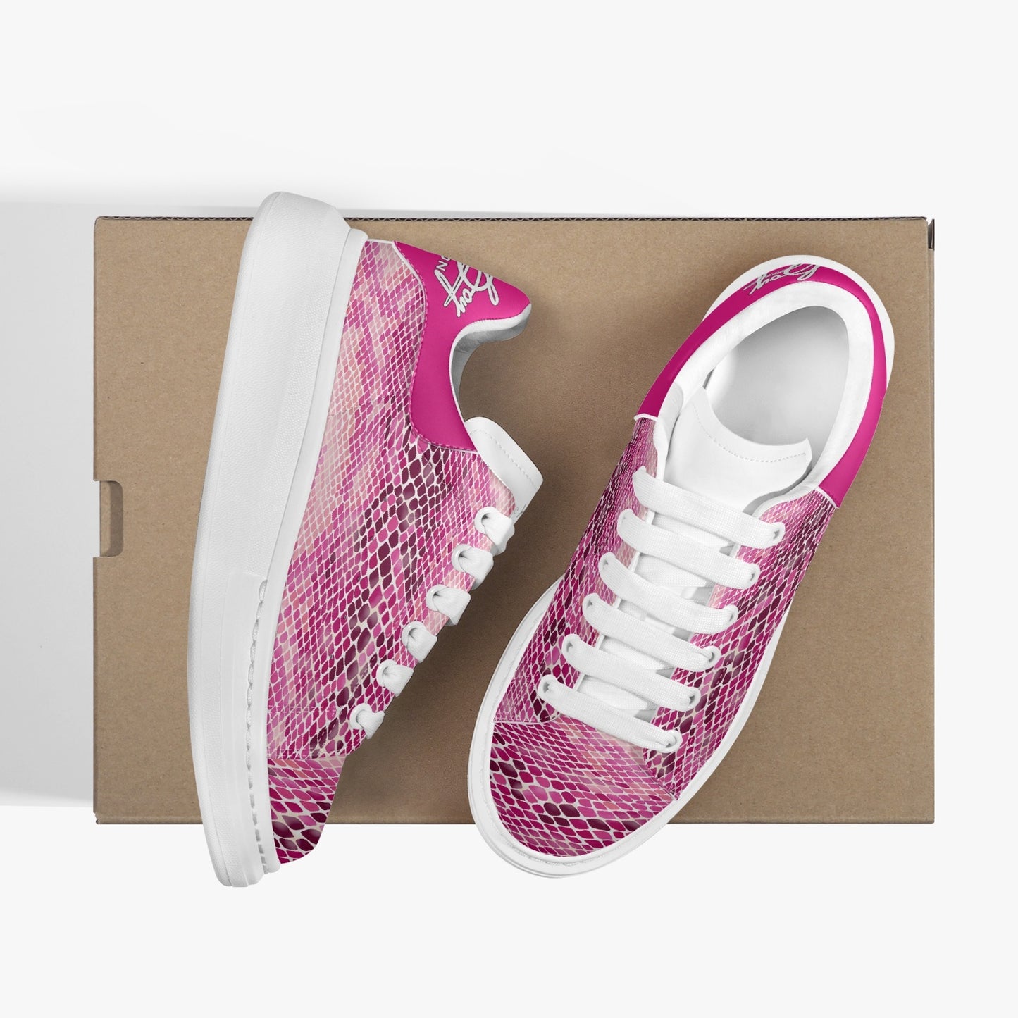 Harlem Boy Sankofa - Snakeskin Print - Pink Fuchsia Red - Mens
