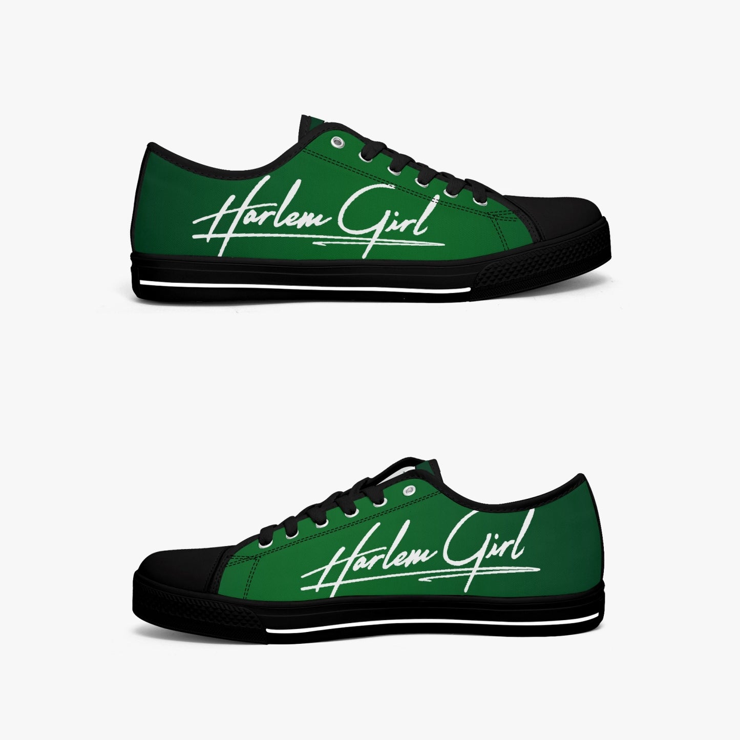 HB Harlem Girl "Lenox Ave" Classic Low Tops - Emerald - Women (Black or White Sole)