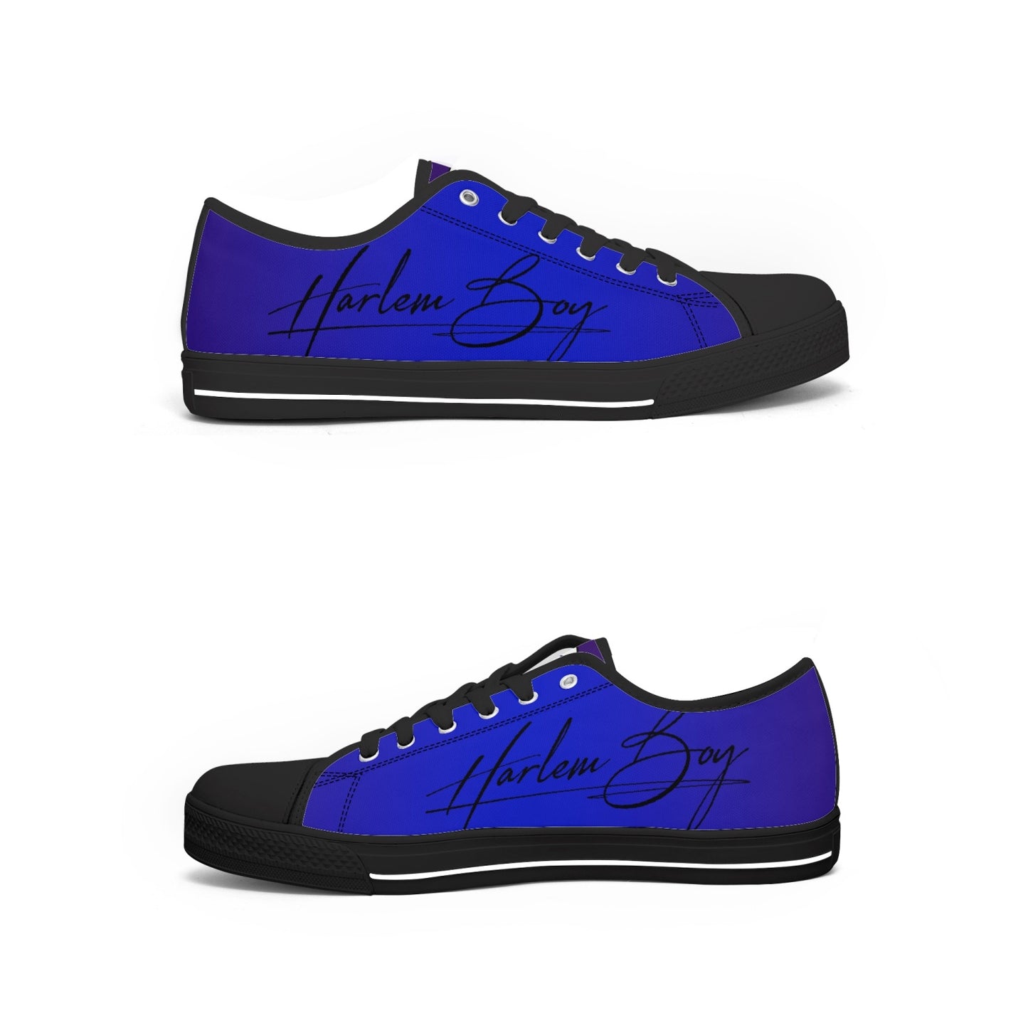 Harlem Boy "Lenox Ave" Unisex Classic Low Tops - Sapphire (Black or White Sole)