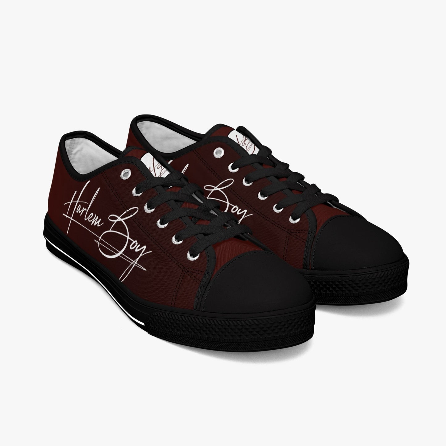 HB Harlem Boy "Lenox Ave" Classic Low Tops - Burnished Mahogany - Men (Black or White Sole)