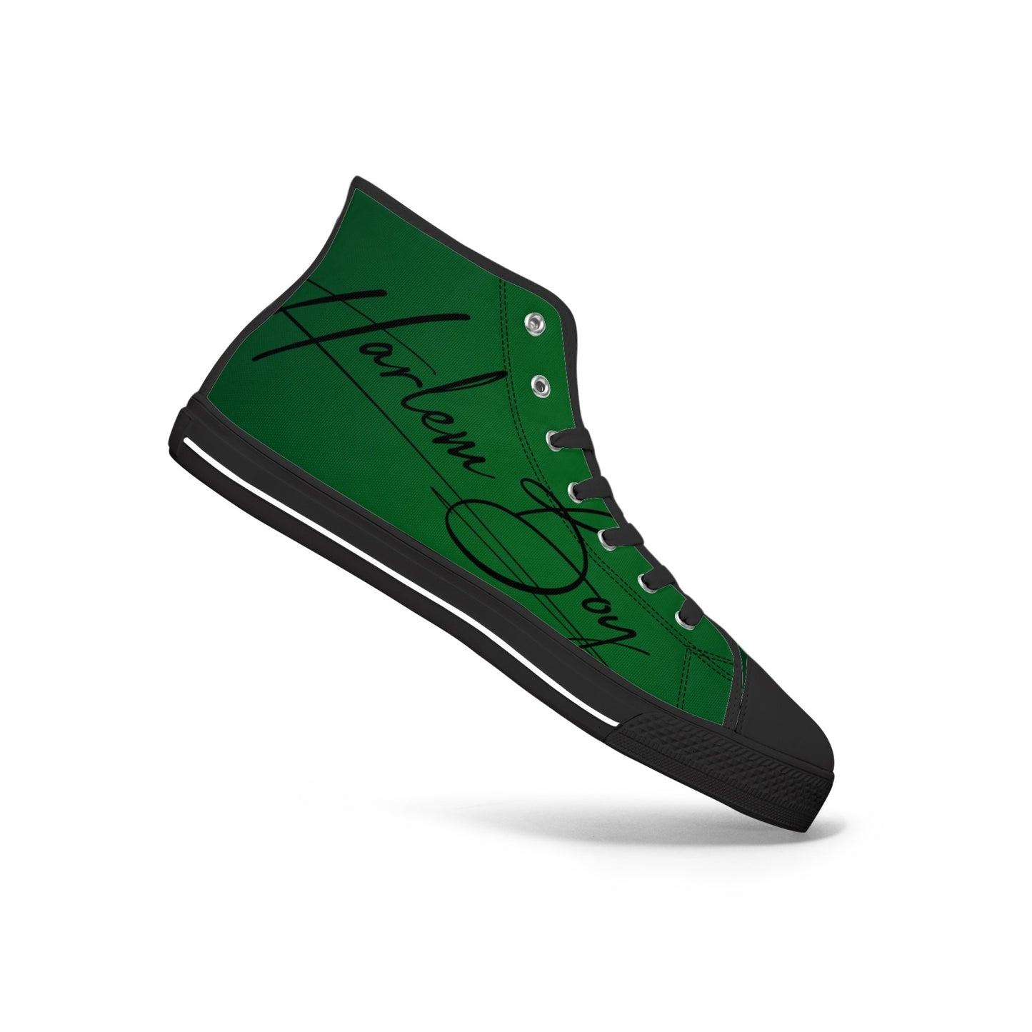 Harlem Boy "Lenox Ave" Unisex Classic High Tops - Emerald (Black or White Sole)