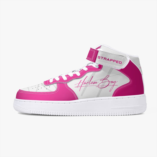 Harlem Boy "Strapped" Leather Hi Top Kicks - Fuchsia