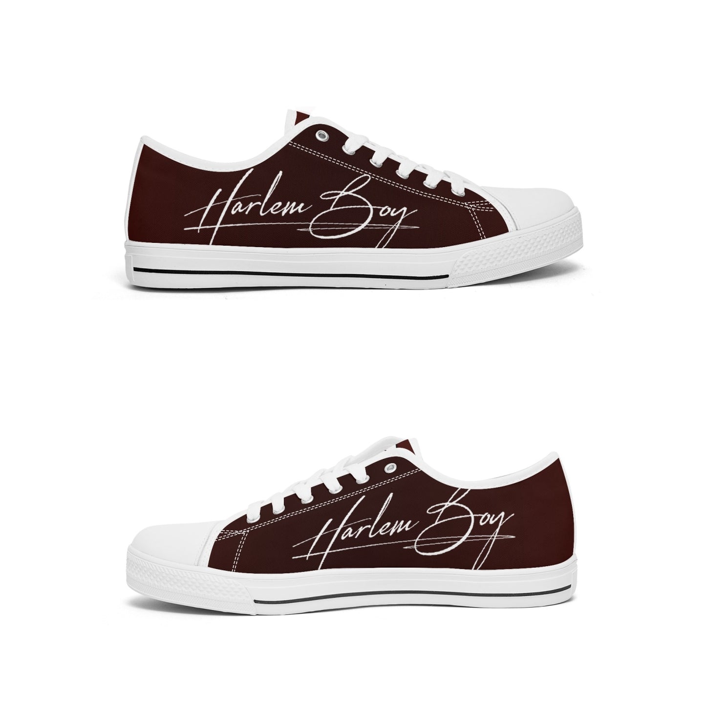 Harlem Boy "Lenox Ave" Unisex Classic Low Tops - Burnished Mahogany (Black or White Sole)