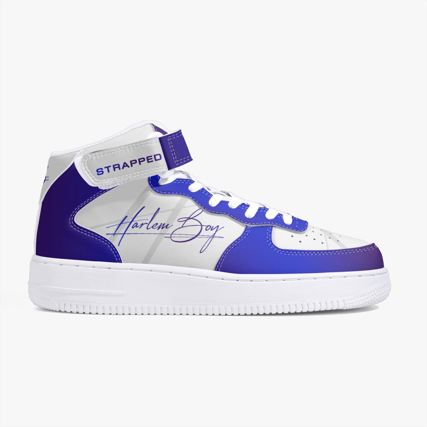 Harlem Boy "Strapped" Leather Hi Top Kicks - Sapphire