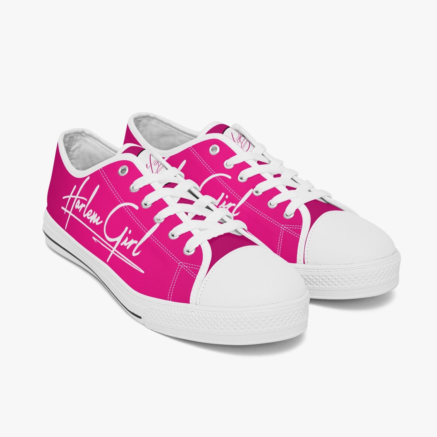 HB Harlem Girl "Lenox Ave" Classic Low Tops - Fuchsia - Women (Black or White Sole)