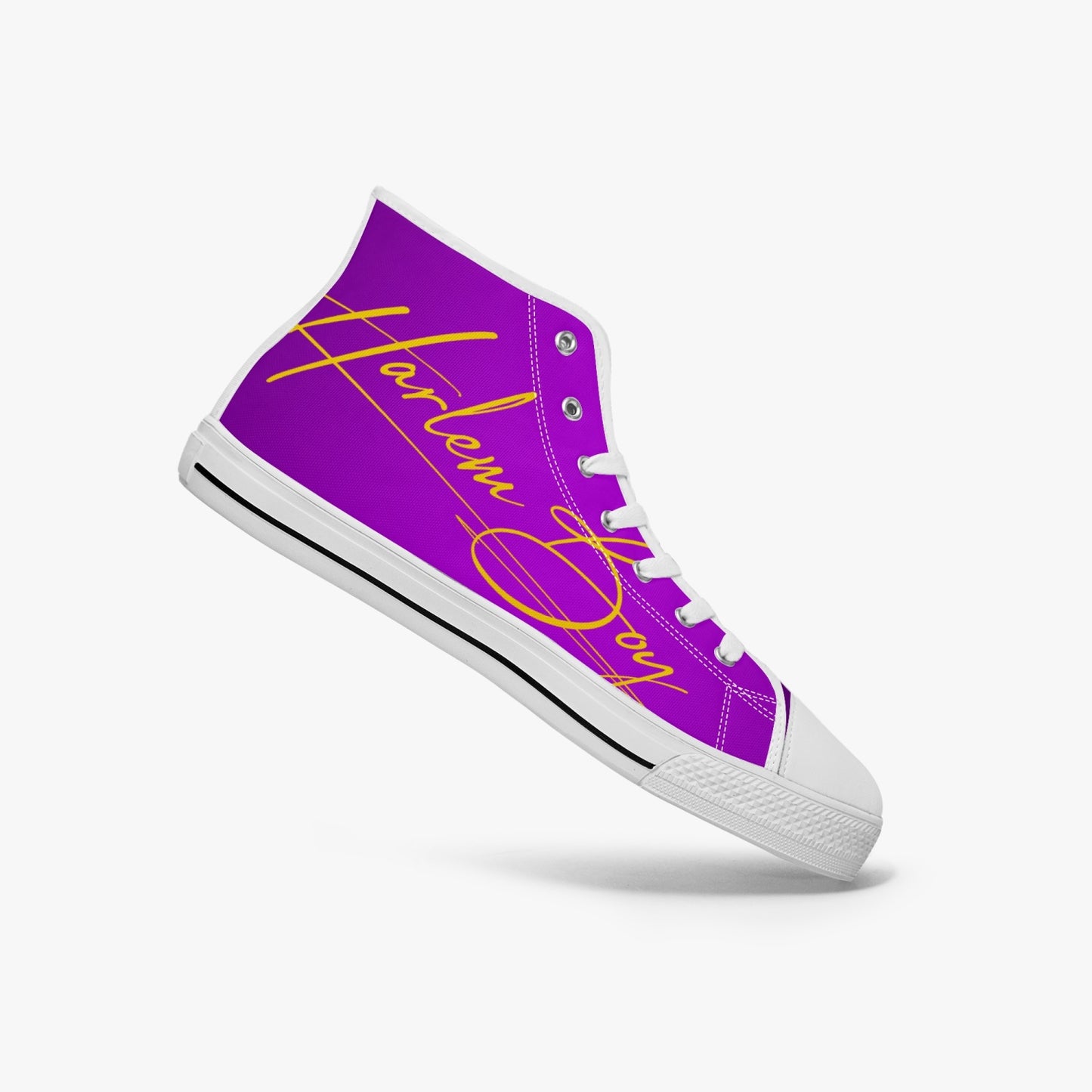 HB Harlem Boy "Lenox Ave" Classic High Top - Purple and Gold - Men (Black or White Soles)