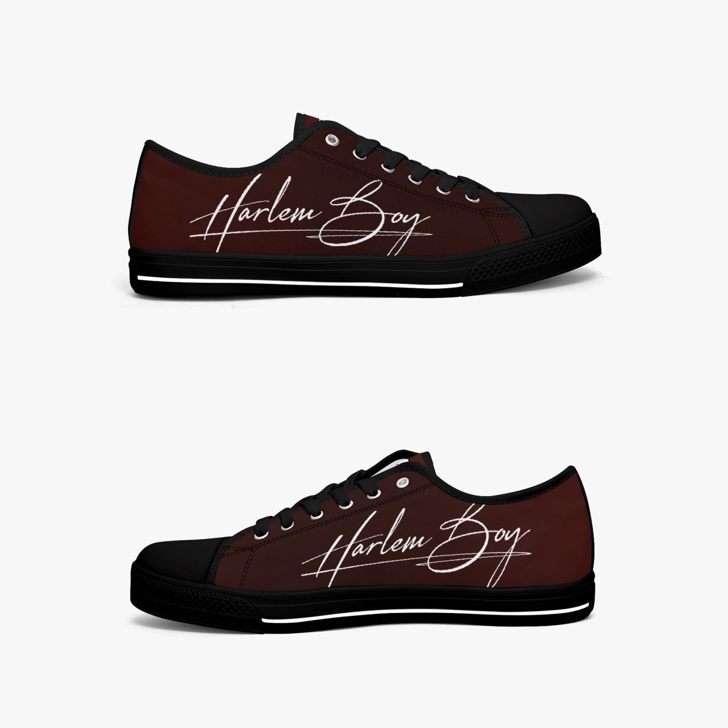 HB Harlem Boy "Lenox Ave" Classic Low Tops - Burnished Mahogany - Men (Black or White Sole)