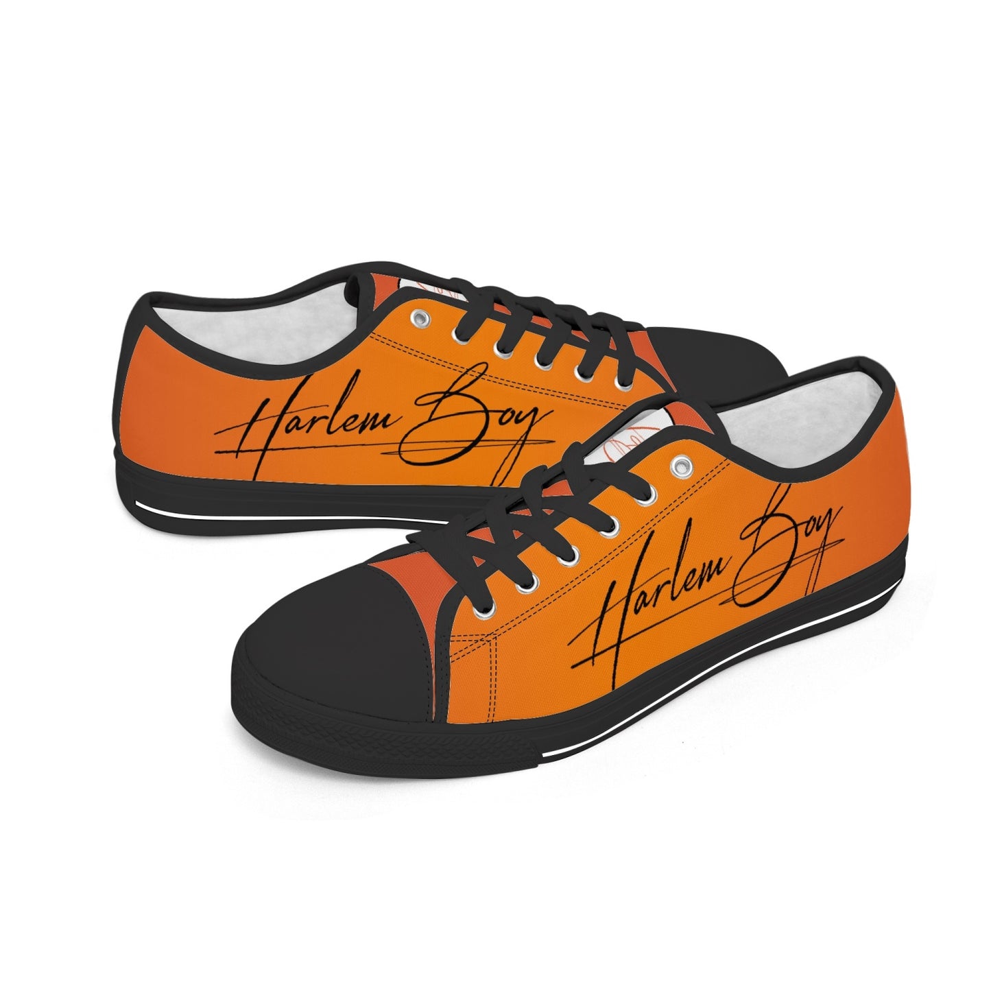 Harlem Boy "Lenox Ave" Unisex Classic Low Tops - Mandarin (Black or White Sole)