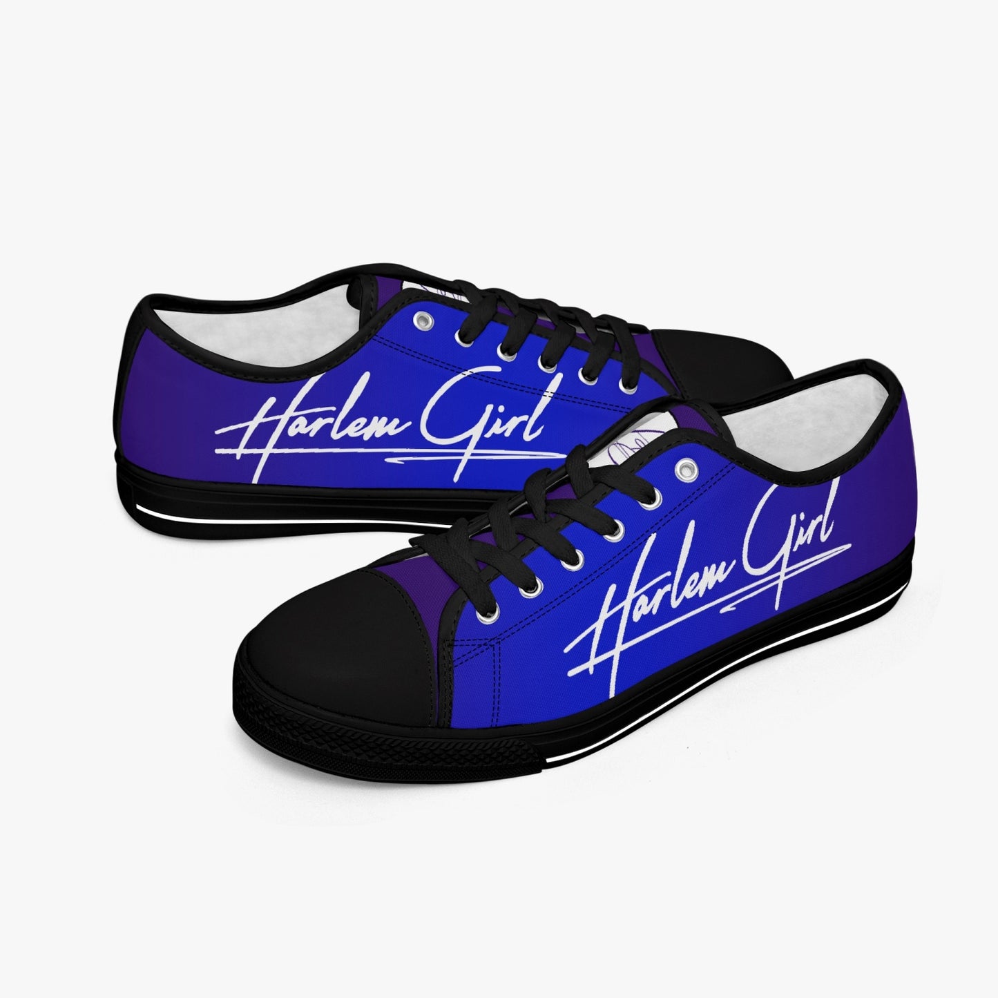 HB Harlem Girl "Lenox Ave" Classic Low Tops - Sapphire - Women (Black or White Sole)