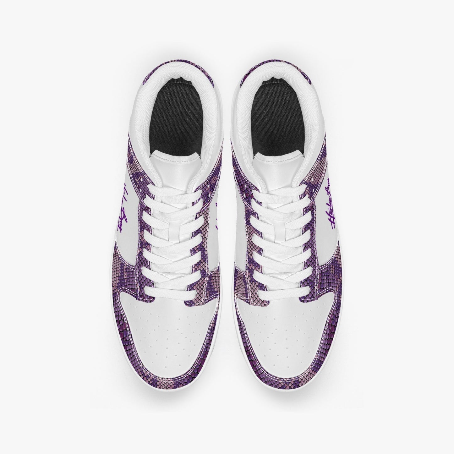 Harlem Boy Collection - Dunks - Low Top Men - Snakeskin Print Amethyst
