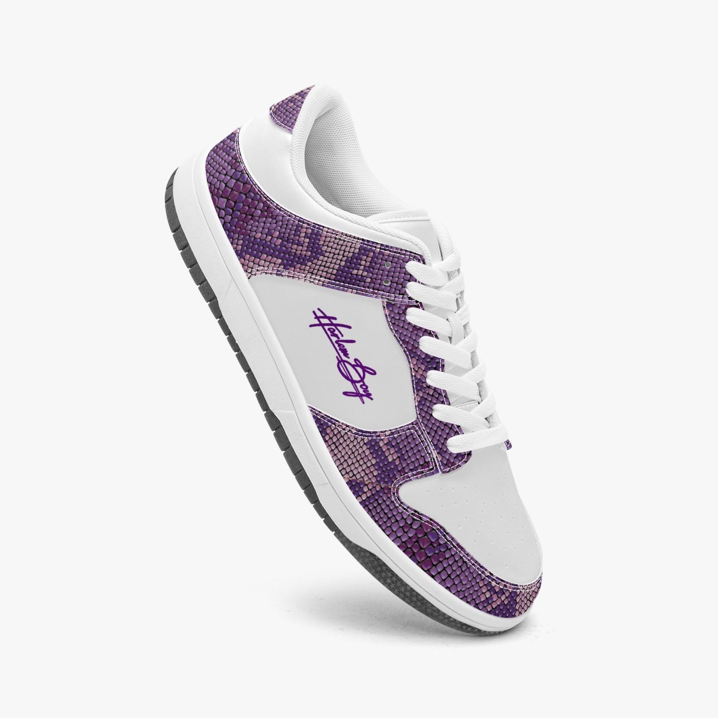Harlem Boy Collection - Dunks - Low Top Men - Snakeskin Print Amethyst