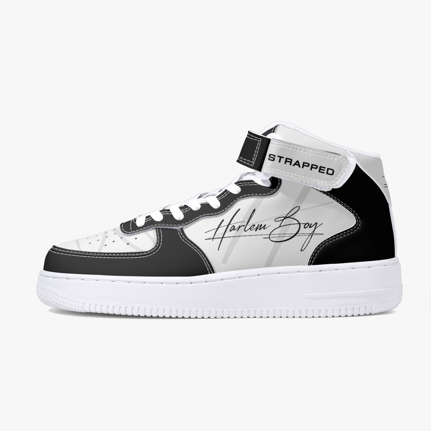 Harlem Boy "Strapped" Leather Hi Top Kicks - Onyx