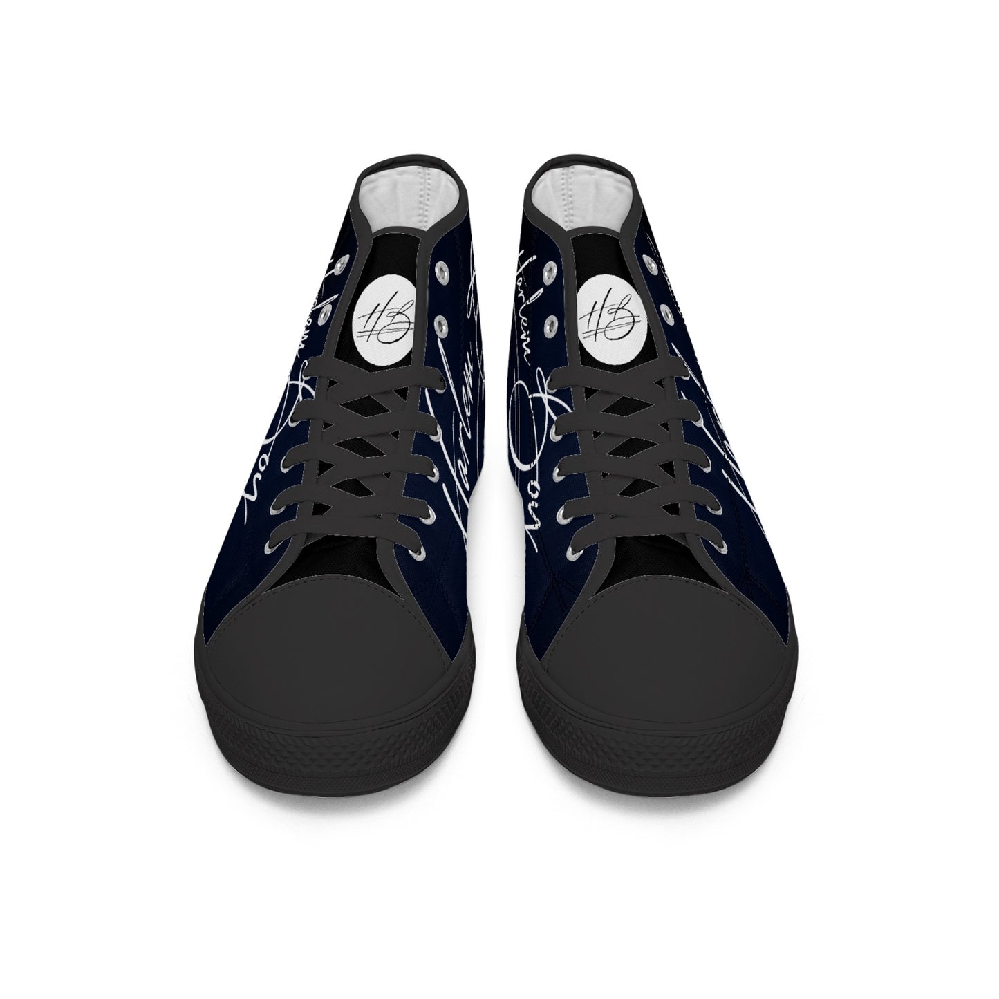Harlem Boy "Lenox Ave" Unisex Classic High Tops - BluBlac Onyx (Black or White Sole)