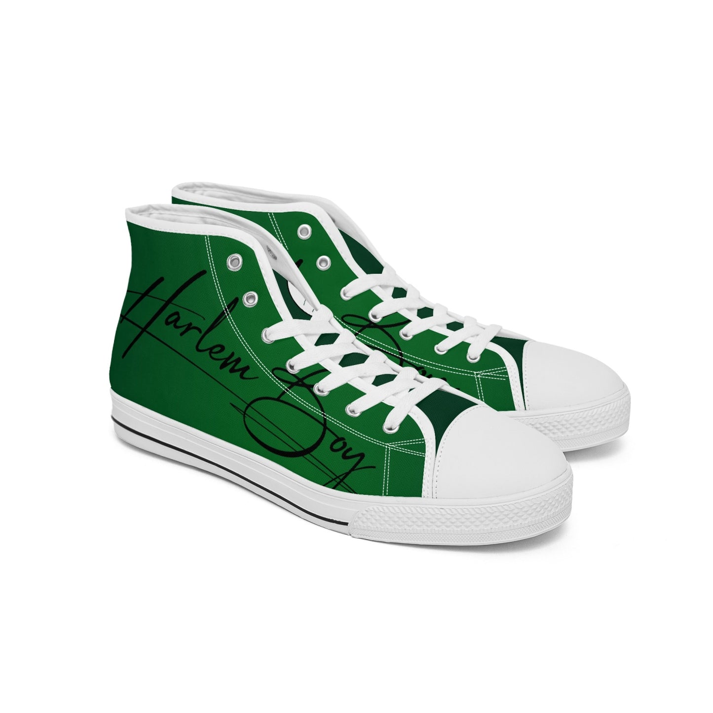 Harlem Boy "Lenox Ave" Unisex Classic High Tops - Emerald (Black or White Sole)