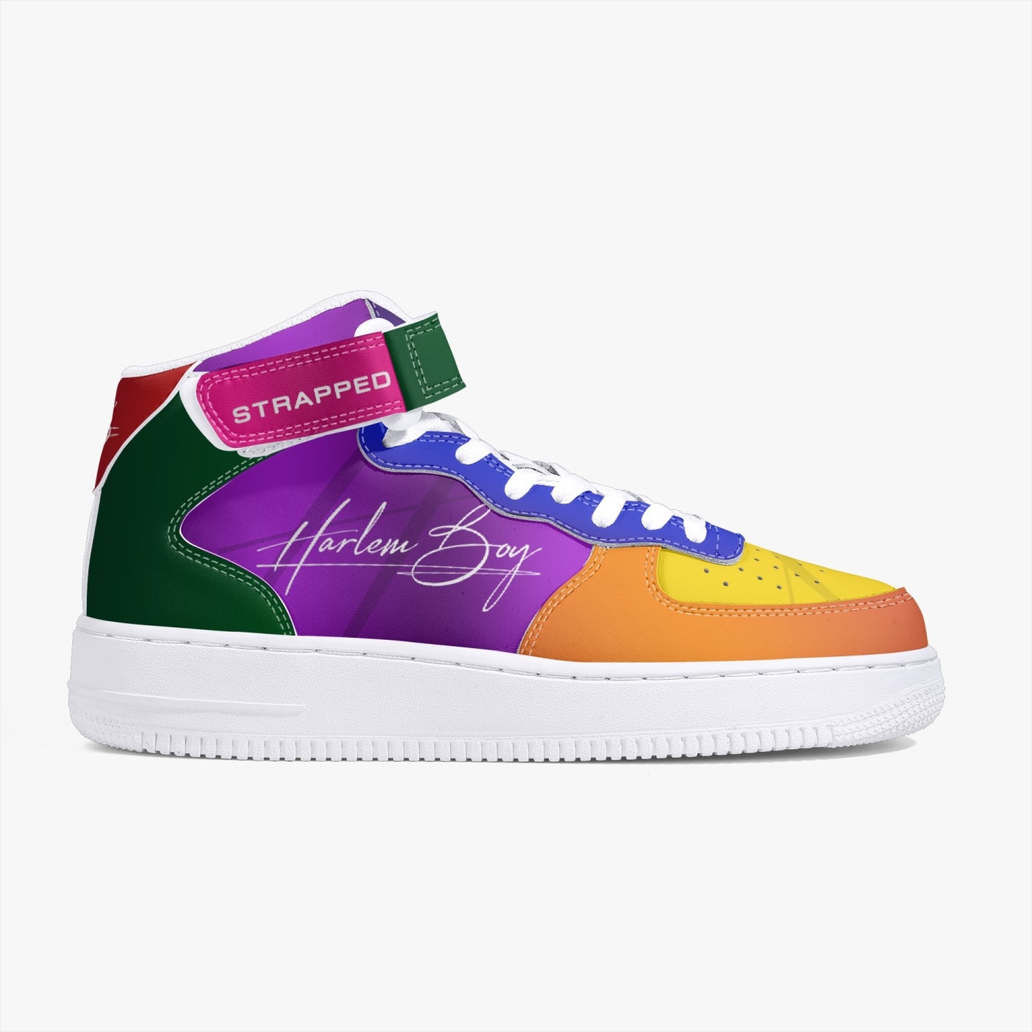 Harlem Boy "Strapped" Leather Hi Top Kicks - Color Block Edition