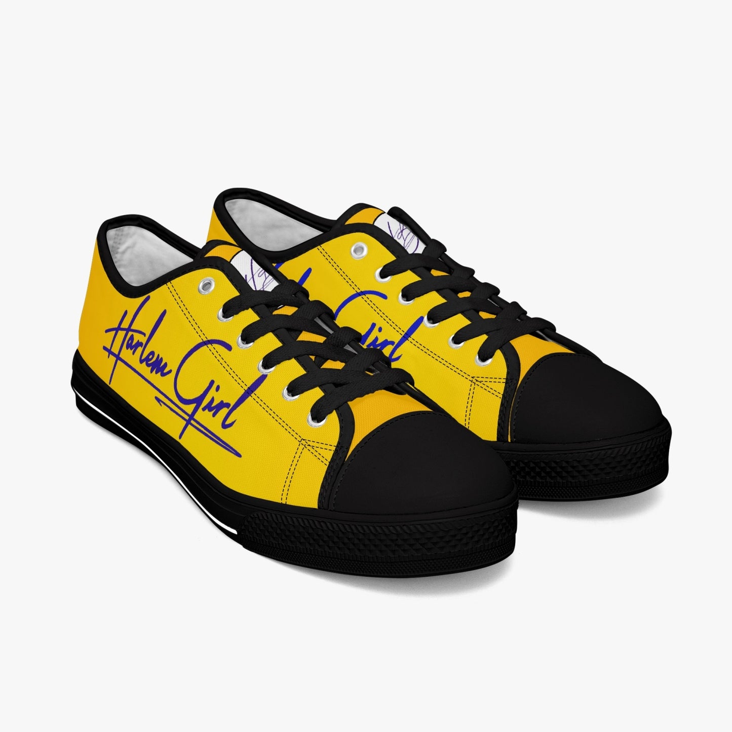HB Harlem Girl "Lenox Ave" Classic Low Tops - Blue n Gold - Women (Black or White Sole)