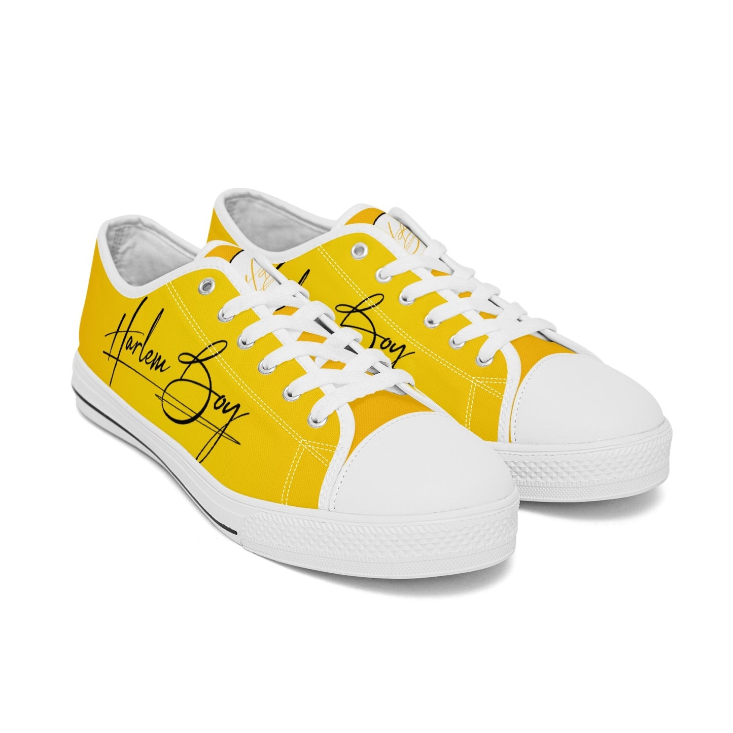 Harlem Boy "Lenox Ave" Unisex Classic Low Tops - Gold (Black or White Sole)