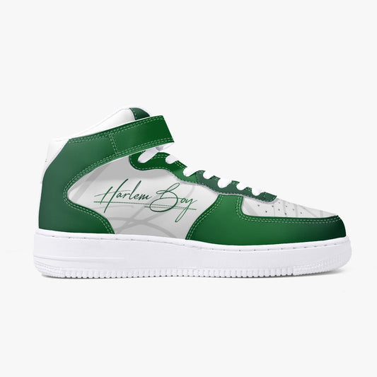Harlem Boy "Strapped" Leather Hi Top Kicks - Emerald