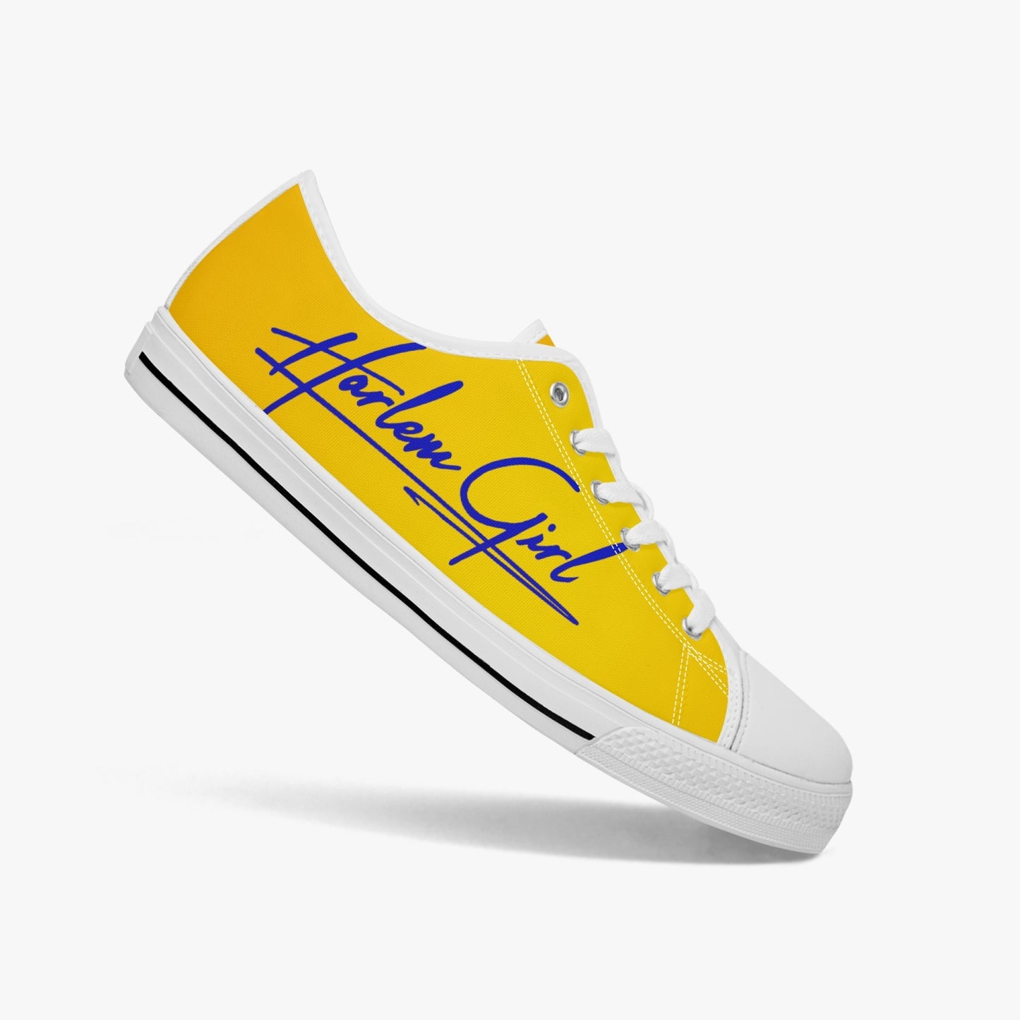 HB Harlem Girl "Lenox Ave" Classic Low Tops - Blue n Gold - Women (Black or White Sole)