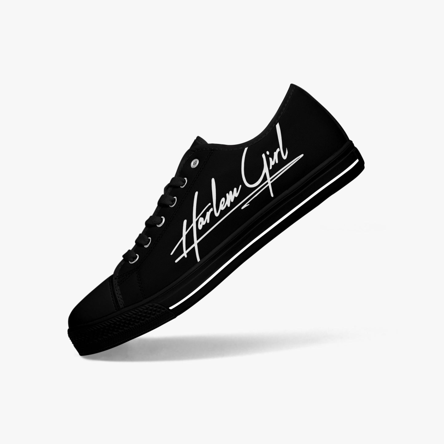 HB Harlem Girl "Lenox Ave" Classic Low Tops - Onyx - Women (Black or White Sole)