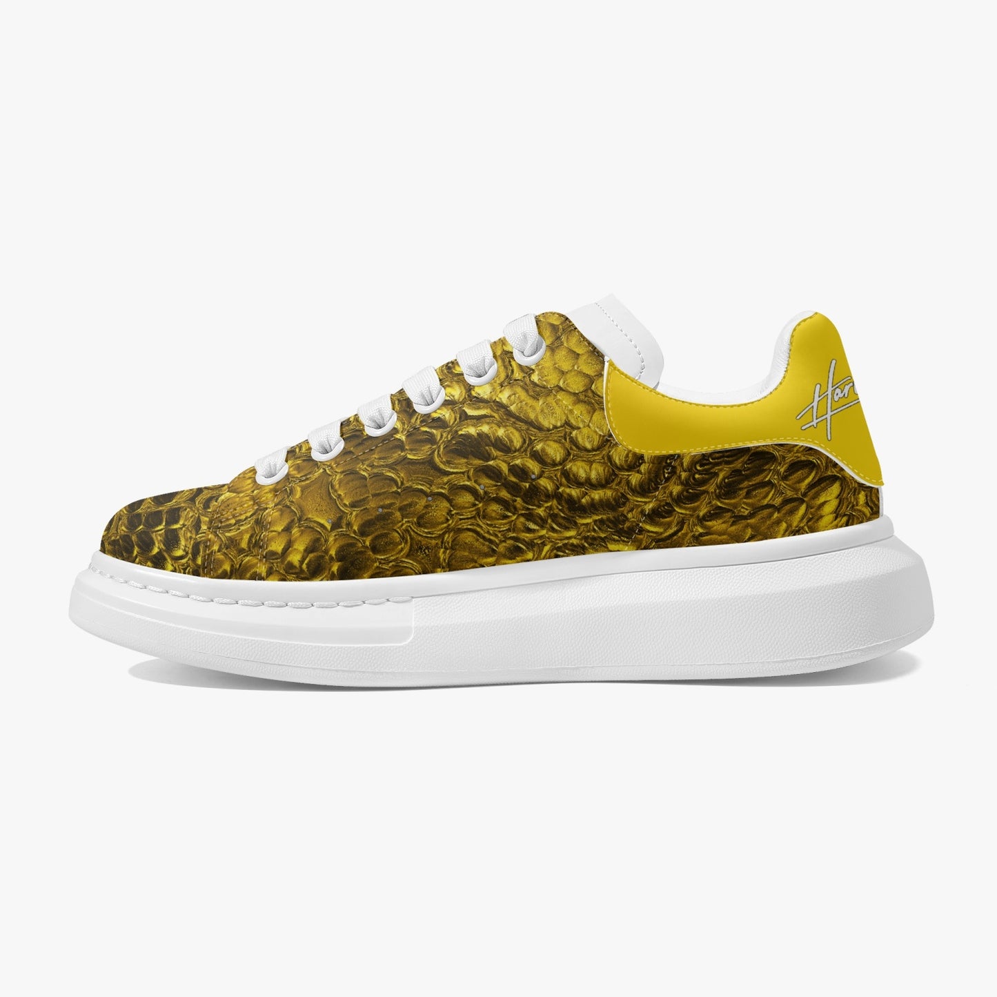 HBC - Harlem Girl Sankofa - Crocodile Print - Gold - Womens