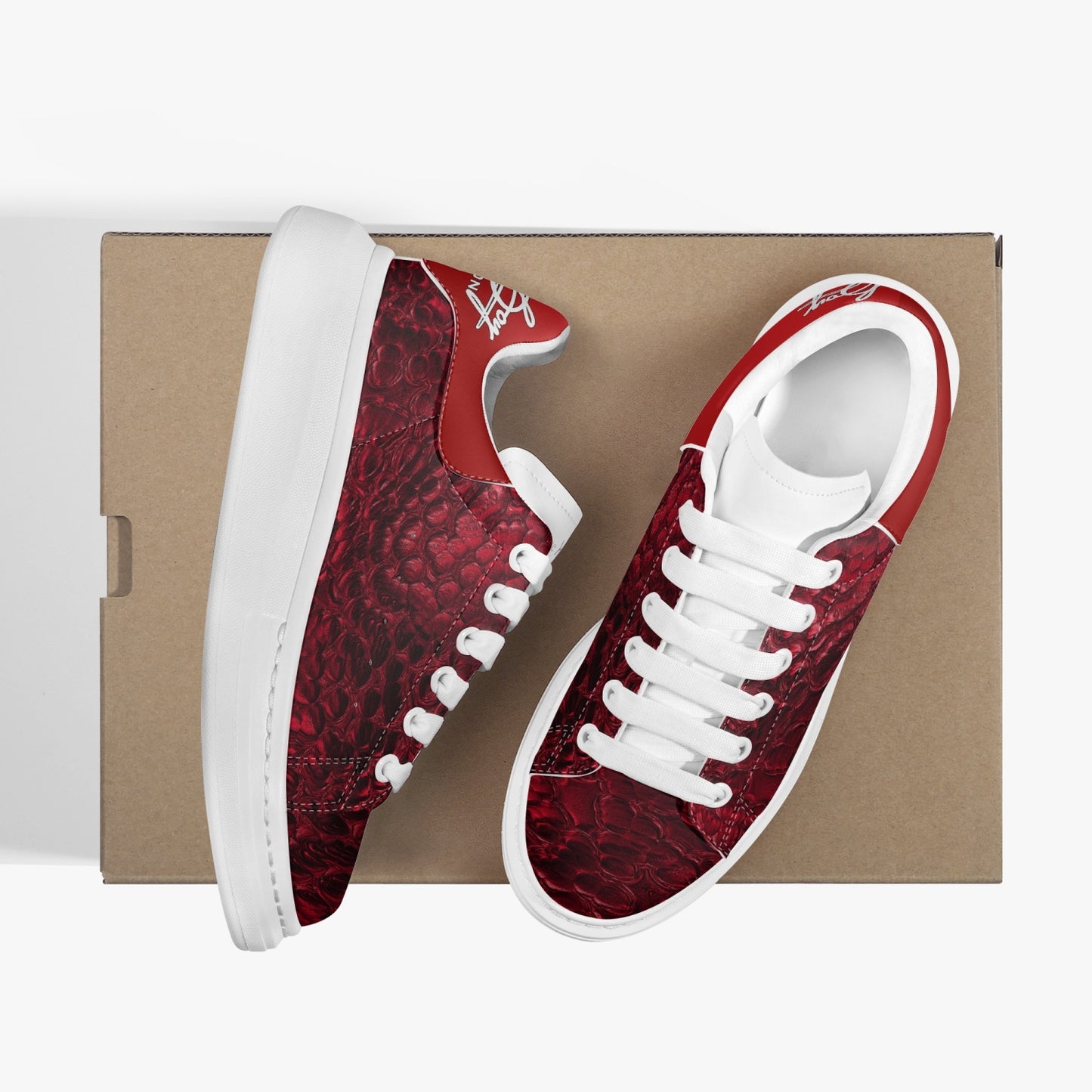 Harlem Boy Collection  - Sankofa Low Top Platform - Ruby Croc