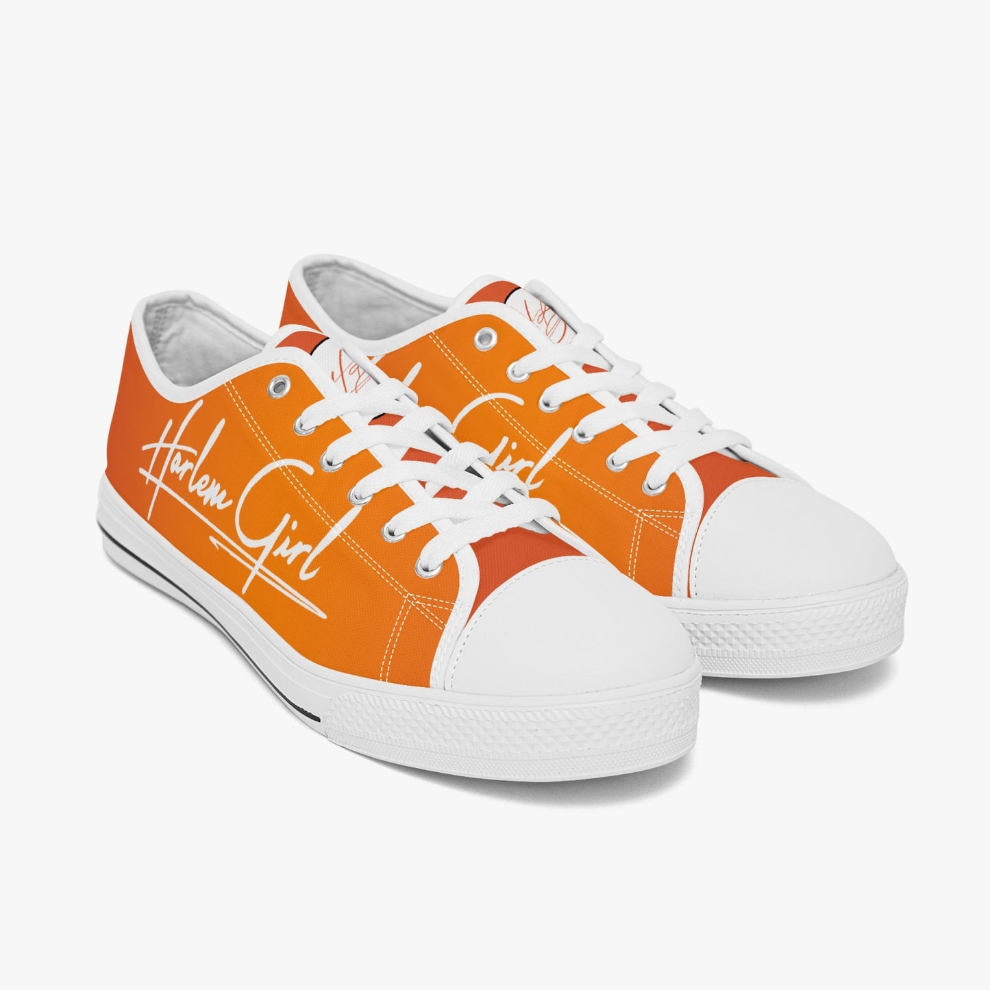 HB Harlem Girl "Lenox Ave" Classic Low Tops - Mandarin - Women (Black or White Sole)