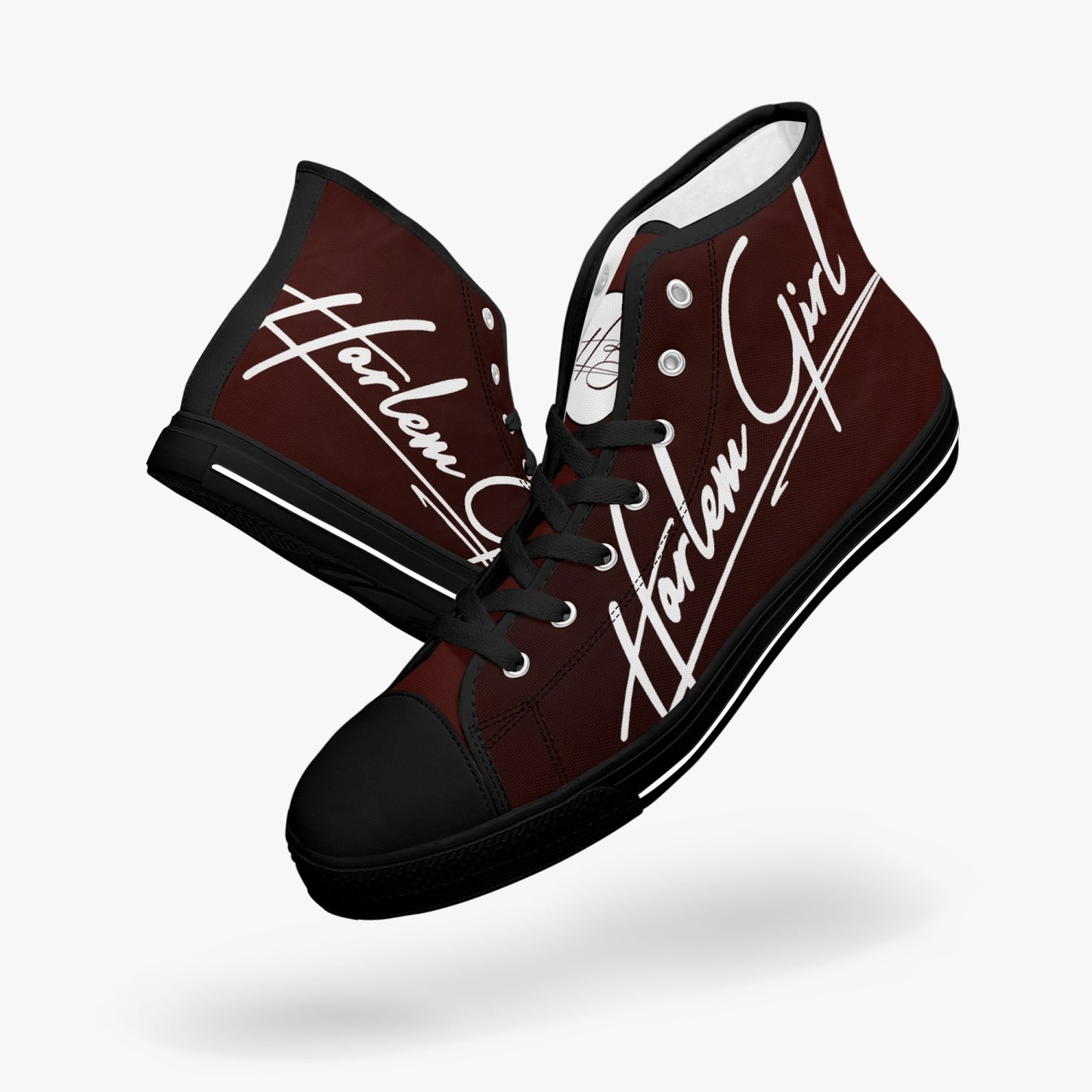 HB Harlem Girl "Lenox Ave" Classic High Top - Burnished Mahogany - Women (Black or White Soles)
