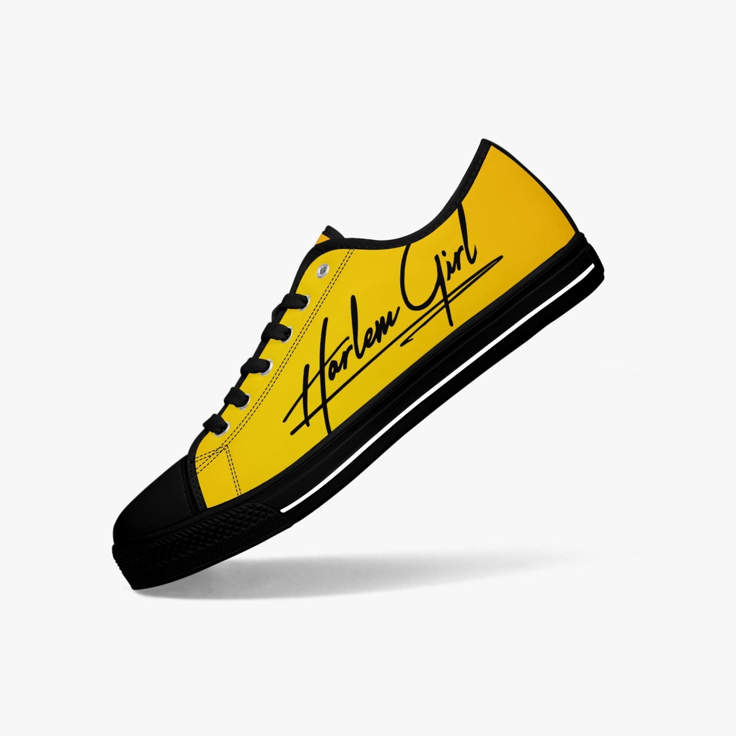HB Harlem Girl "Lenox Ave" Classic Low Tops - Gold - Women (Black or White Sole)