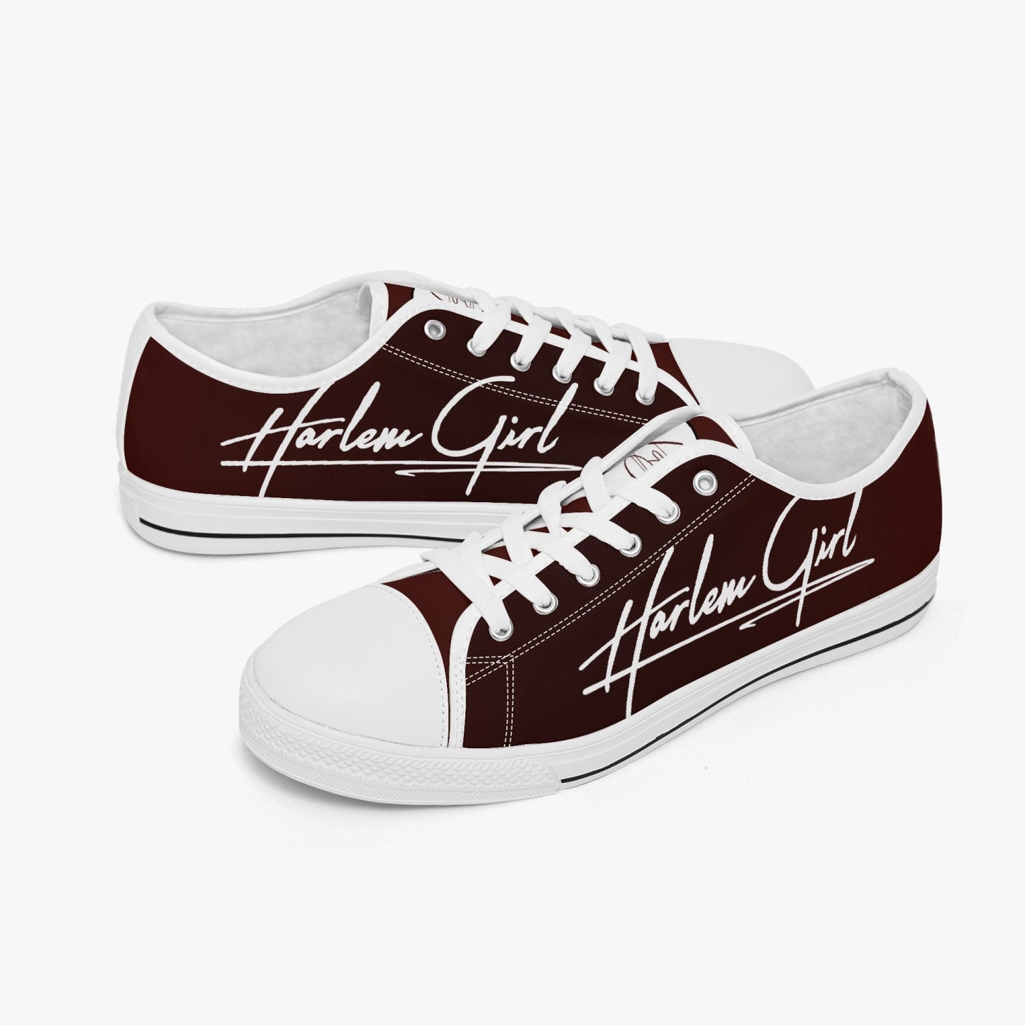 HB Harlem Girl "Lenox Ave" Classic Low Tops - Burnished Mahogany - Women (Black or White Sole)