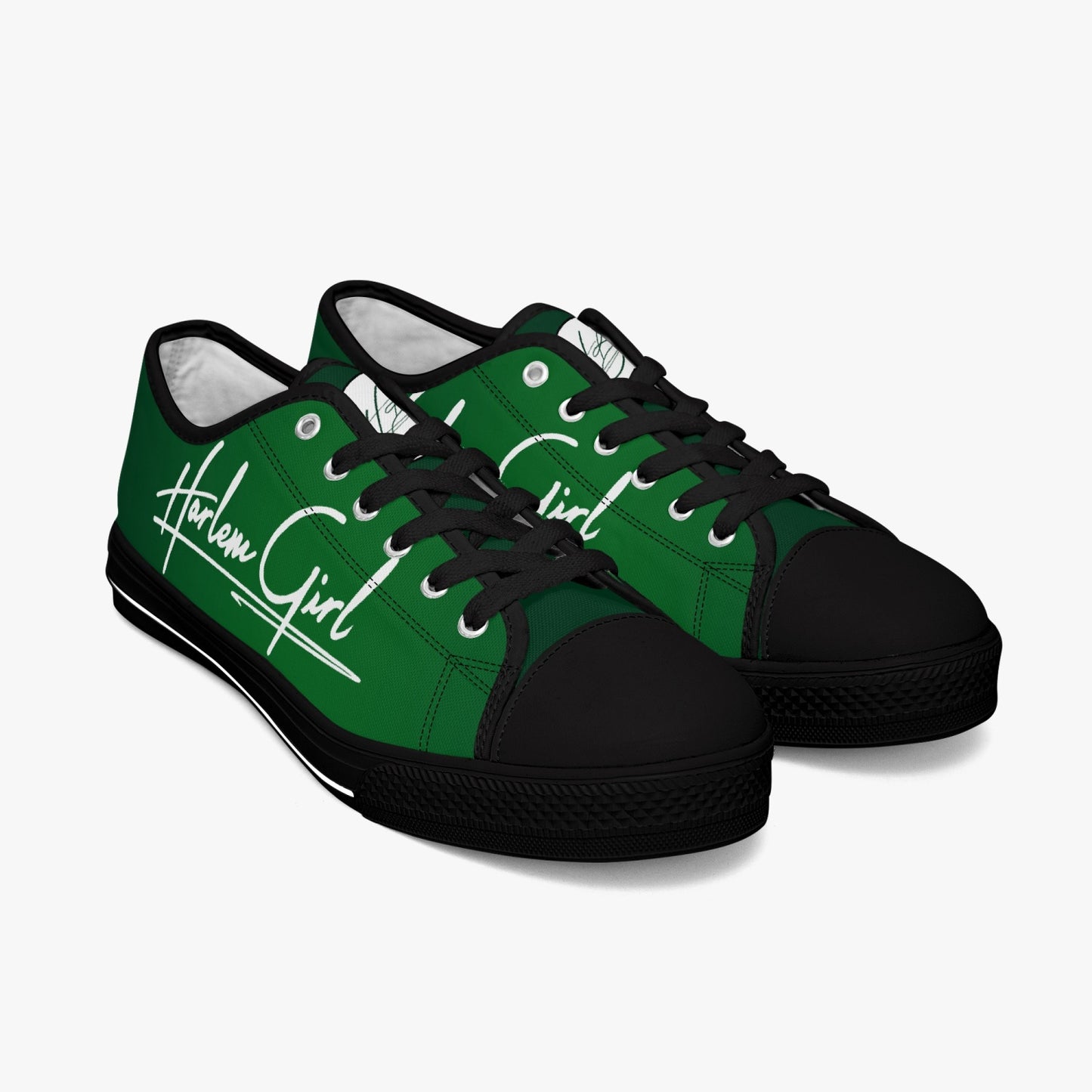 HB Harlem Girl "Lenox Ave" Classic Low Tops - Emerald - Women (Black or White Sole)