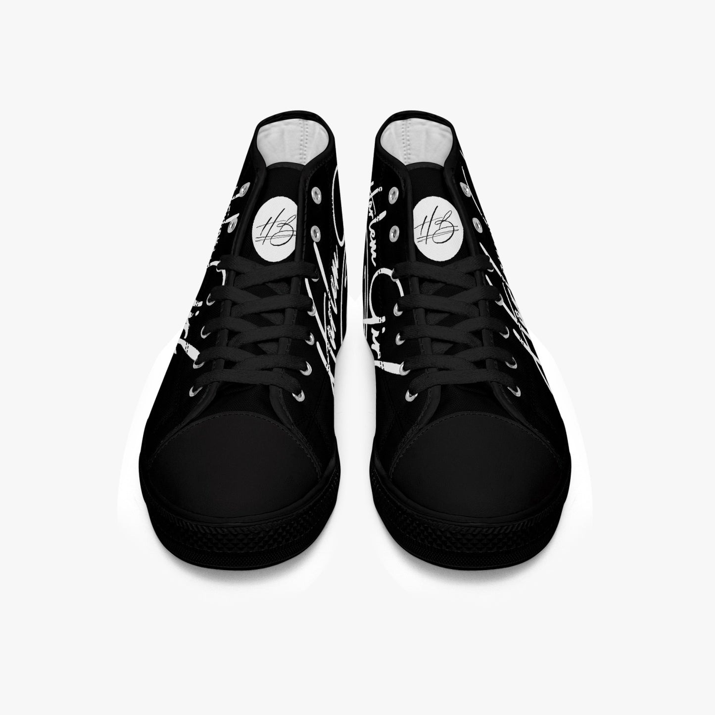 HB Harlem Girl "Lenox Ave" Classic High Top - Onyx - Women (Black or White Soles)