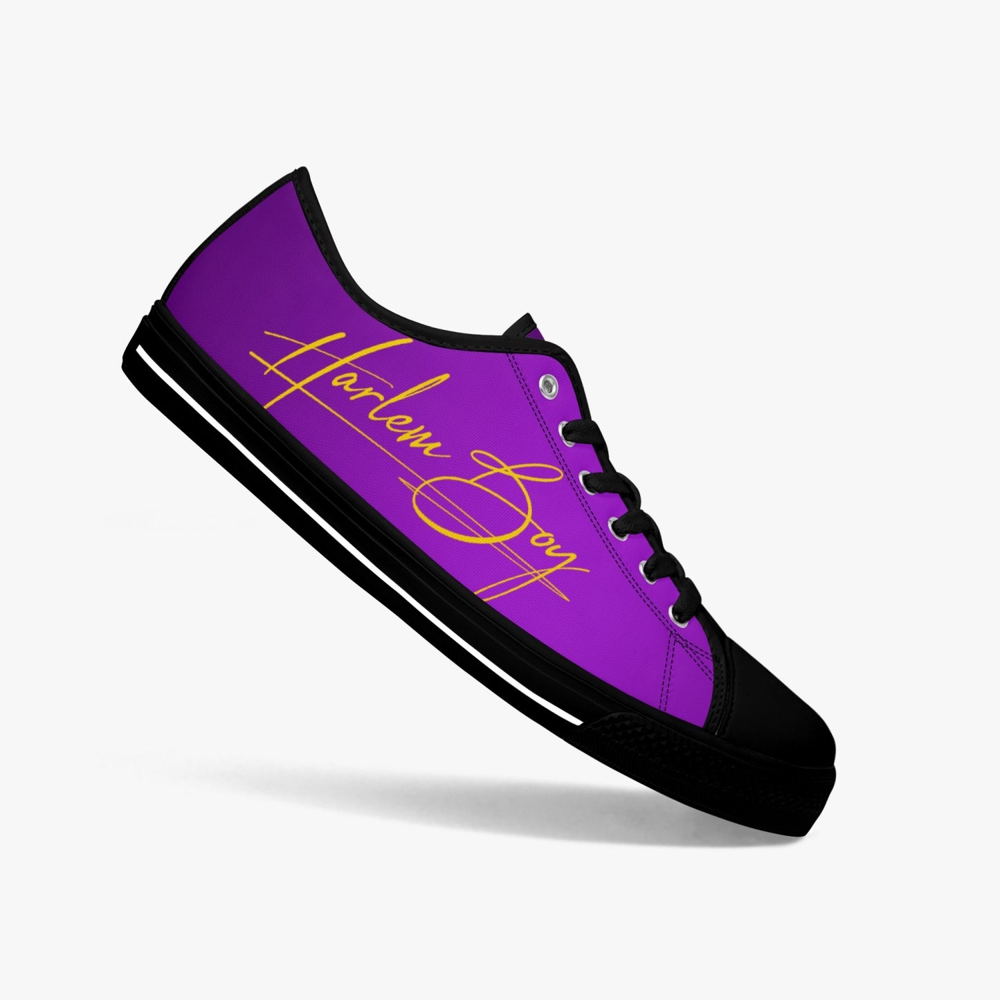 HB Harlem Boy "Lenox Ave" Classic Low Tops - Purple and Gold - Men (Black or White Sole)