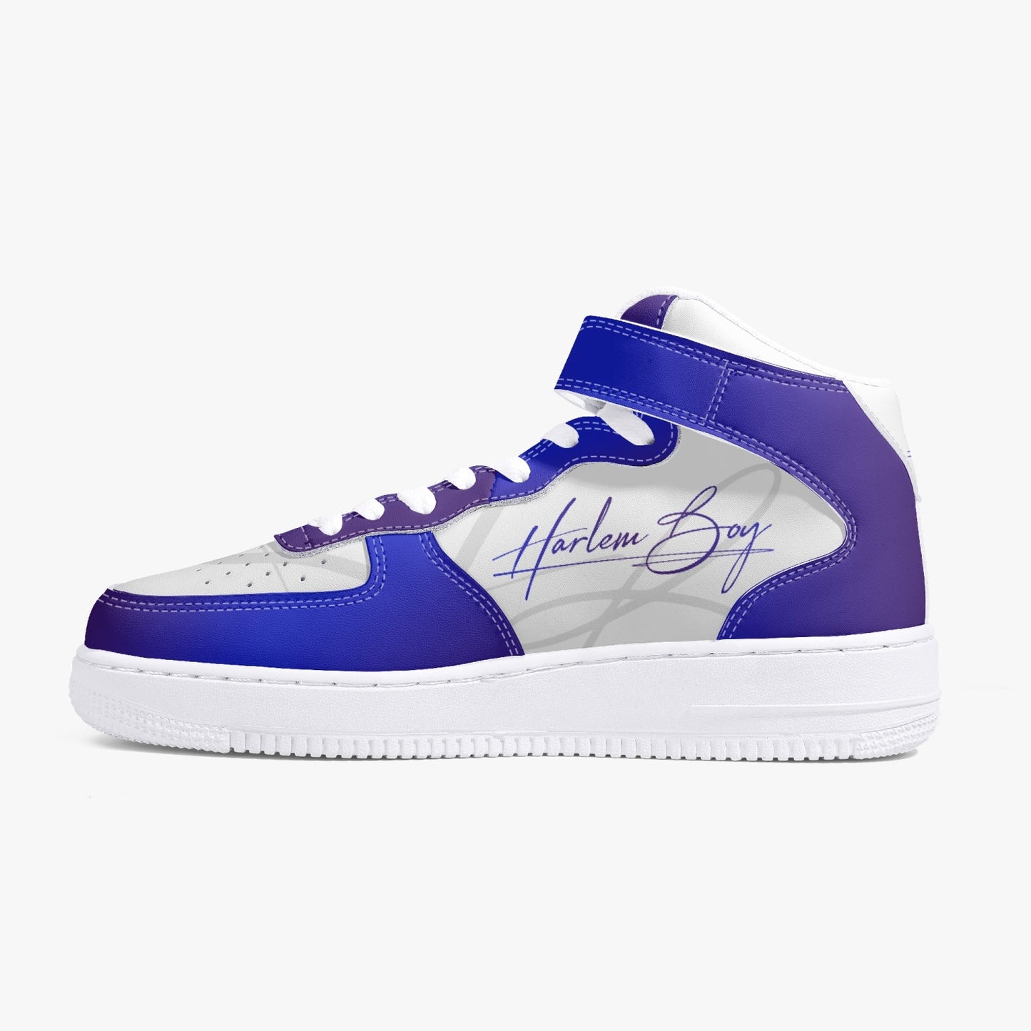 Harlem Boy "Strapped" Leather Hi Top Kicks - Sapphire
