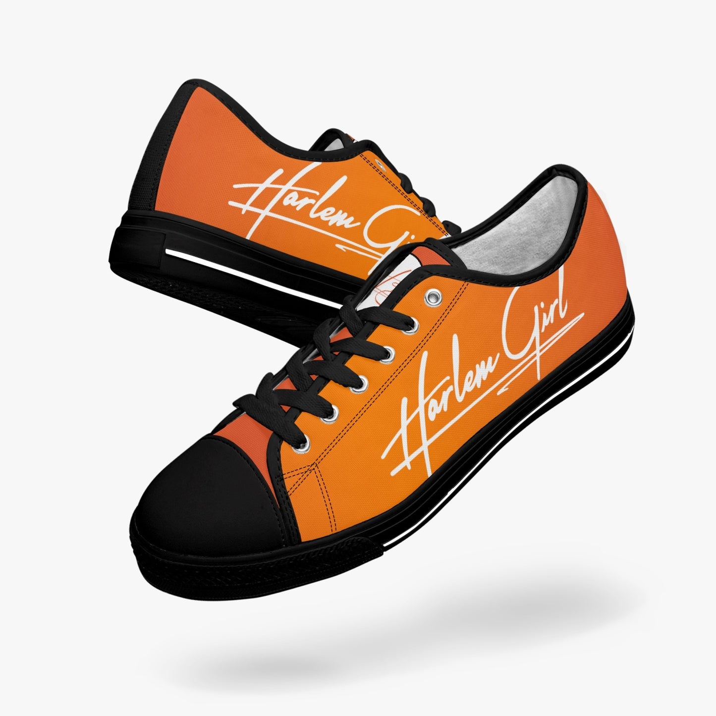 HB Harlem Girl "Lenox Ave" Classic Low Tops - Mandarin - Women (Black or White Sole)